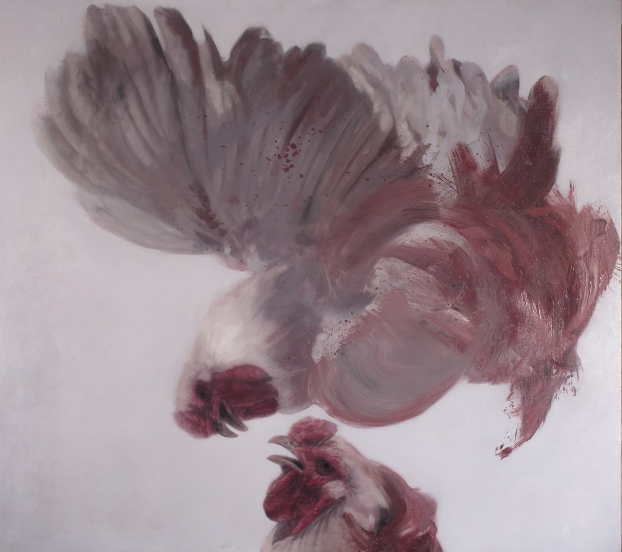 Pionowe koguty II, 2003 (olej na płótnie) autorstwa Nicola Pucci