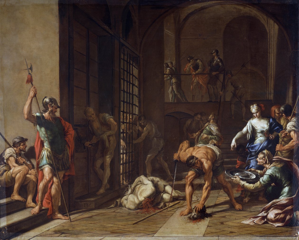 Ścięcie św. Jana Chrzciciela – Nicola Vaccaro (1634-1709 lub ok. 1720), olej na płótnie autorstwa Nicola Vaccaro