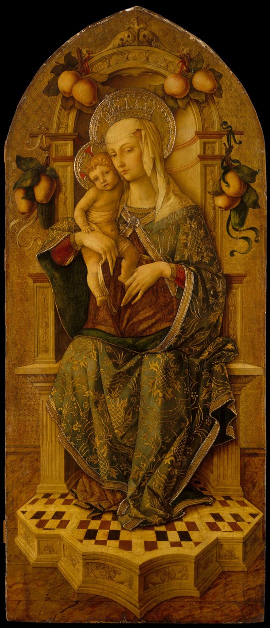 Madonna z Dzieciątkiem w tronie, ok. 1475-90 (tempera na drewnie, podłoże złote) autorstwa Nicola de Maestro Antonio