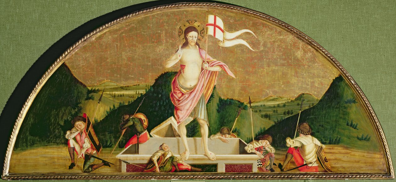 Zmartwychwstały Chrystus (olej na panelu) autorstwa Nicola de Maestro Antonio