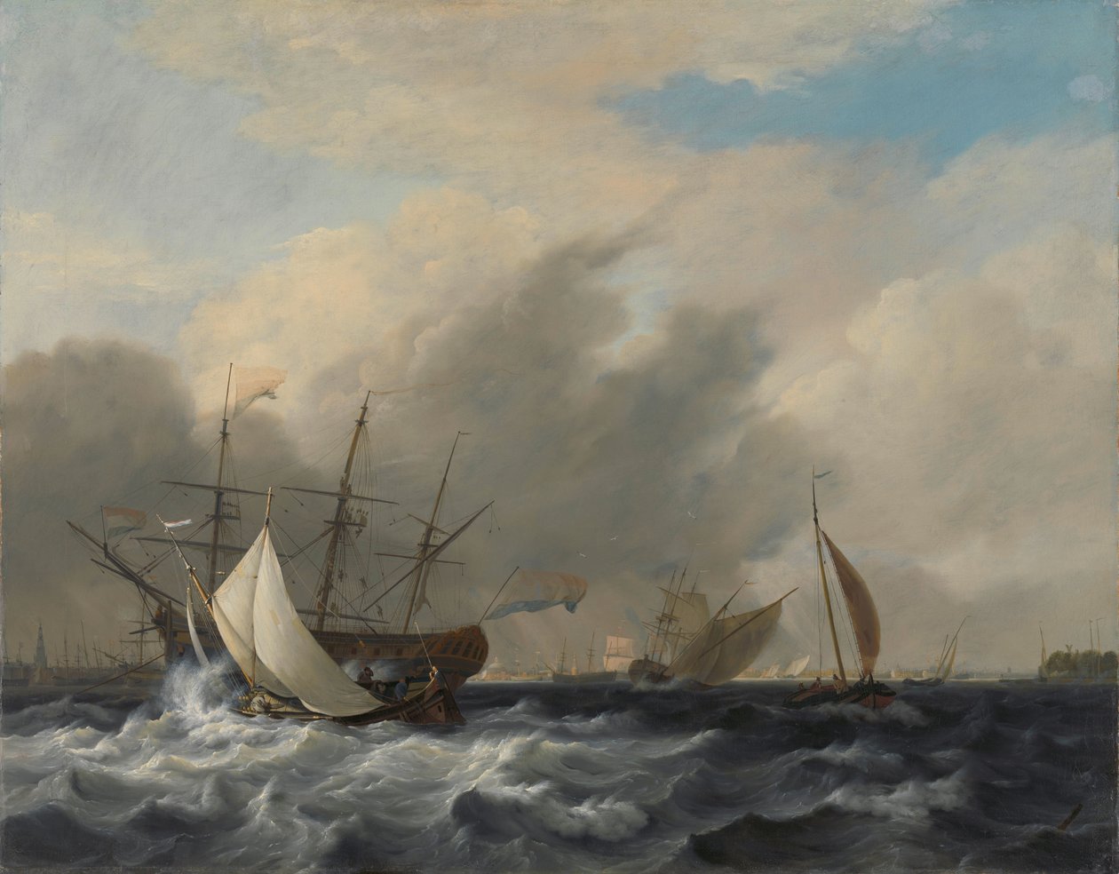 Marynarka wojenna „Amsterdam” przy Westerlaag na Y w Amsterdamie autorstwa Nicolaas Baur