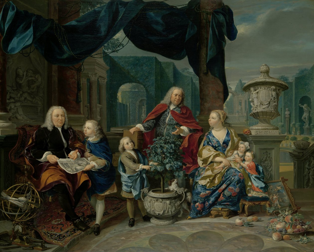 Portret Davida van Mollema z rodziną Portret Davida van Mollema z rodziną autorstwa Nicolaas Verkolje