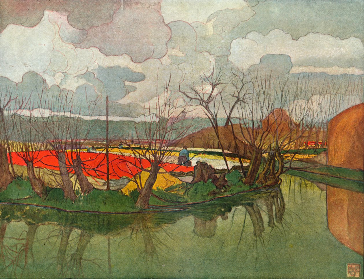 Farma tulipanów w Holandii, ok. 1898 r. autorstwa Nicolaas Wilhelm Jungmann