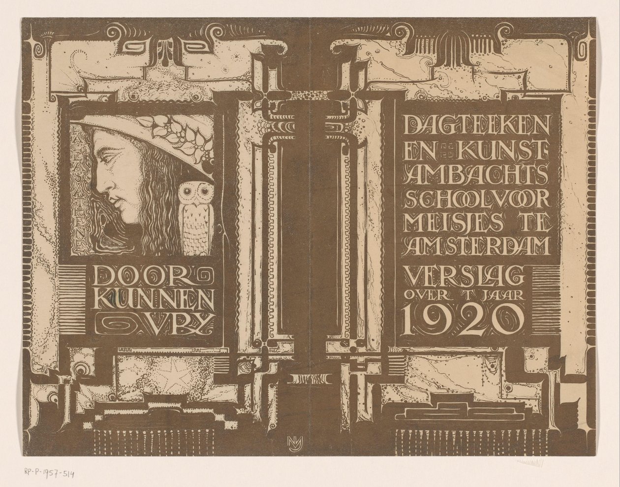 Projekt zespołu: Sprawozdanie Dnia Szkoły Rysunku i Rzemiosła Artystycznego dla dziewcząt w Amsterdamie ok. 1920 r. autorstwa Nicolaas van de Vecht