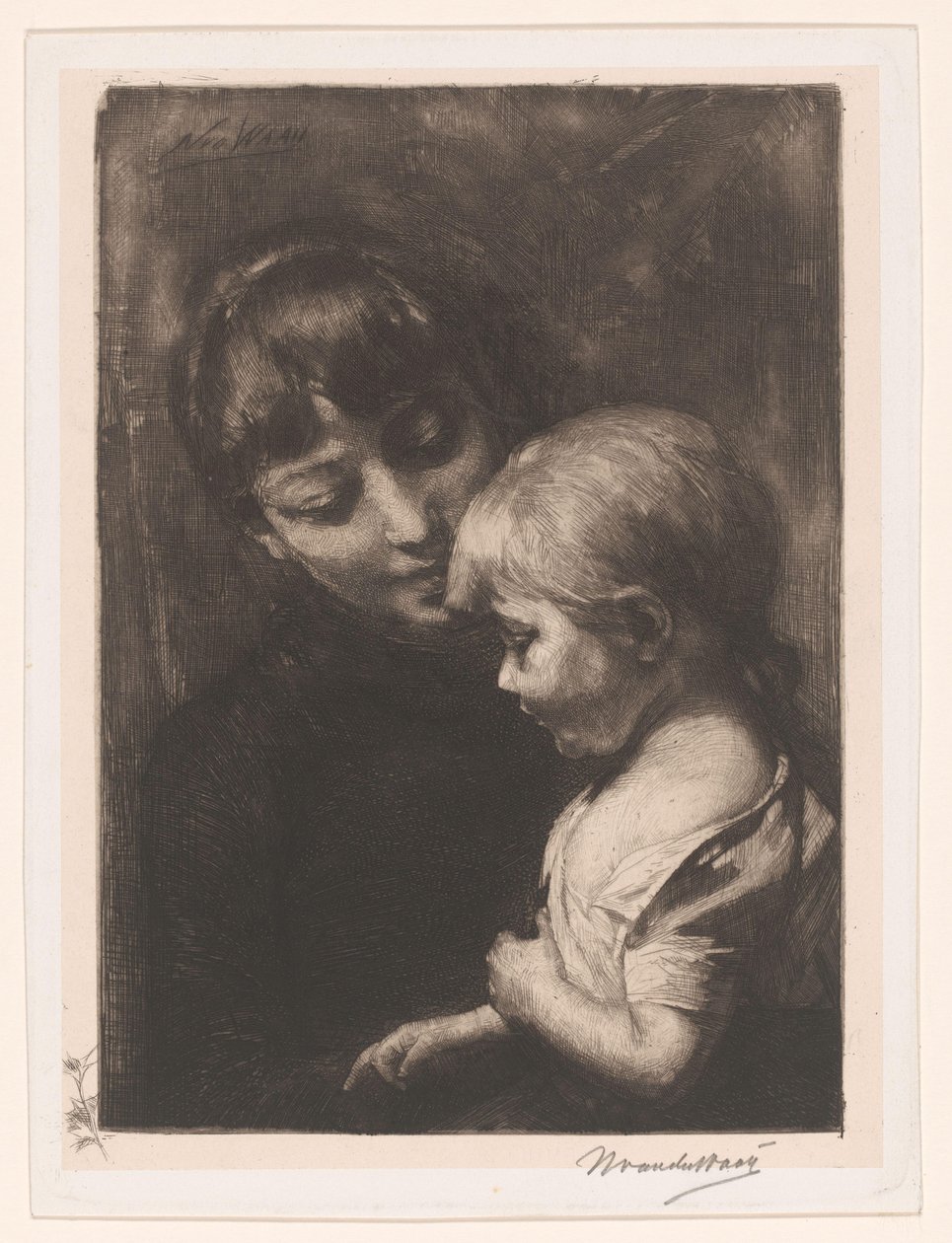 Kobieta z dzieckiem autorstwa Nicolaas van der Waay (signed by artist)
