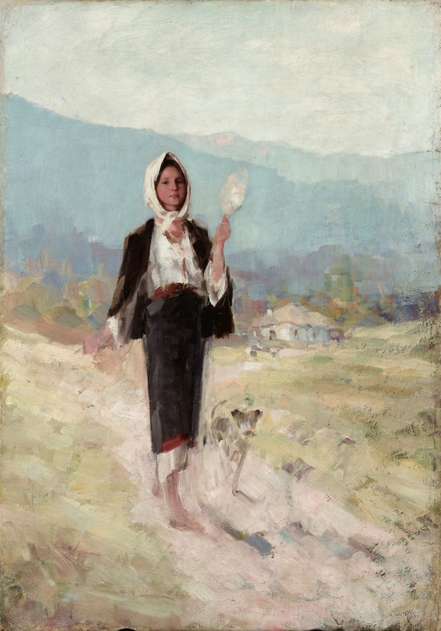 Chłopka z wrzecionem autorstwa Nicolae Grigorescu