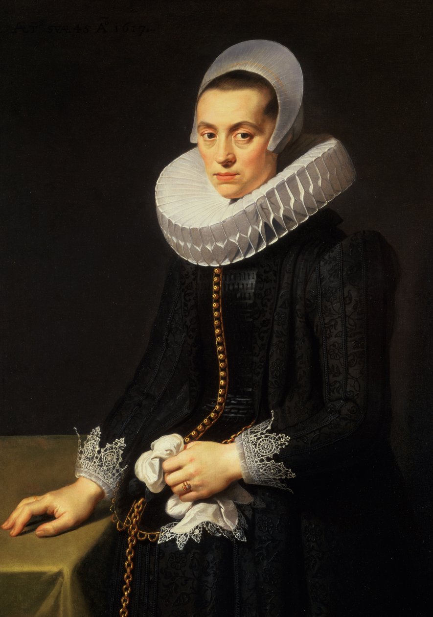 Portret damy w czarnej sukni autorstwa Nicolaes Eliasz