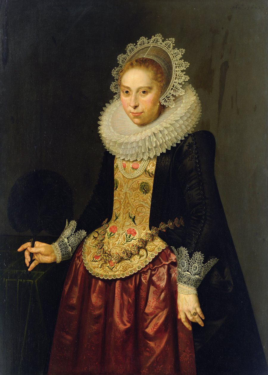 Portret młodej damy, 1622 (olej na desce dębowej) autorstwa Nicolaes Eliasz