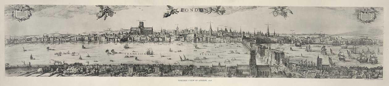 Panorama Londynu, 1616 autorstwa Nicolaes Jansz Visscher