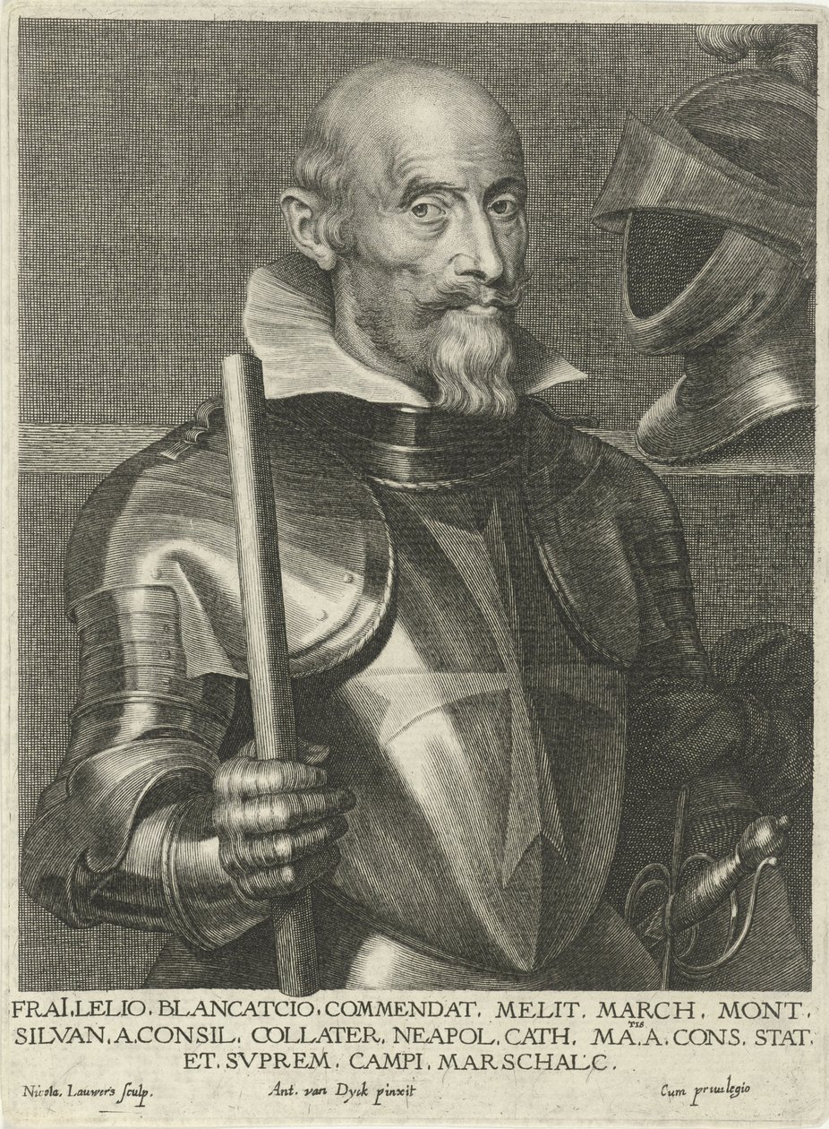 Portret Lelio Brancaccio, rytowany przez Nicolaesa Lauwersa według Anthony