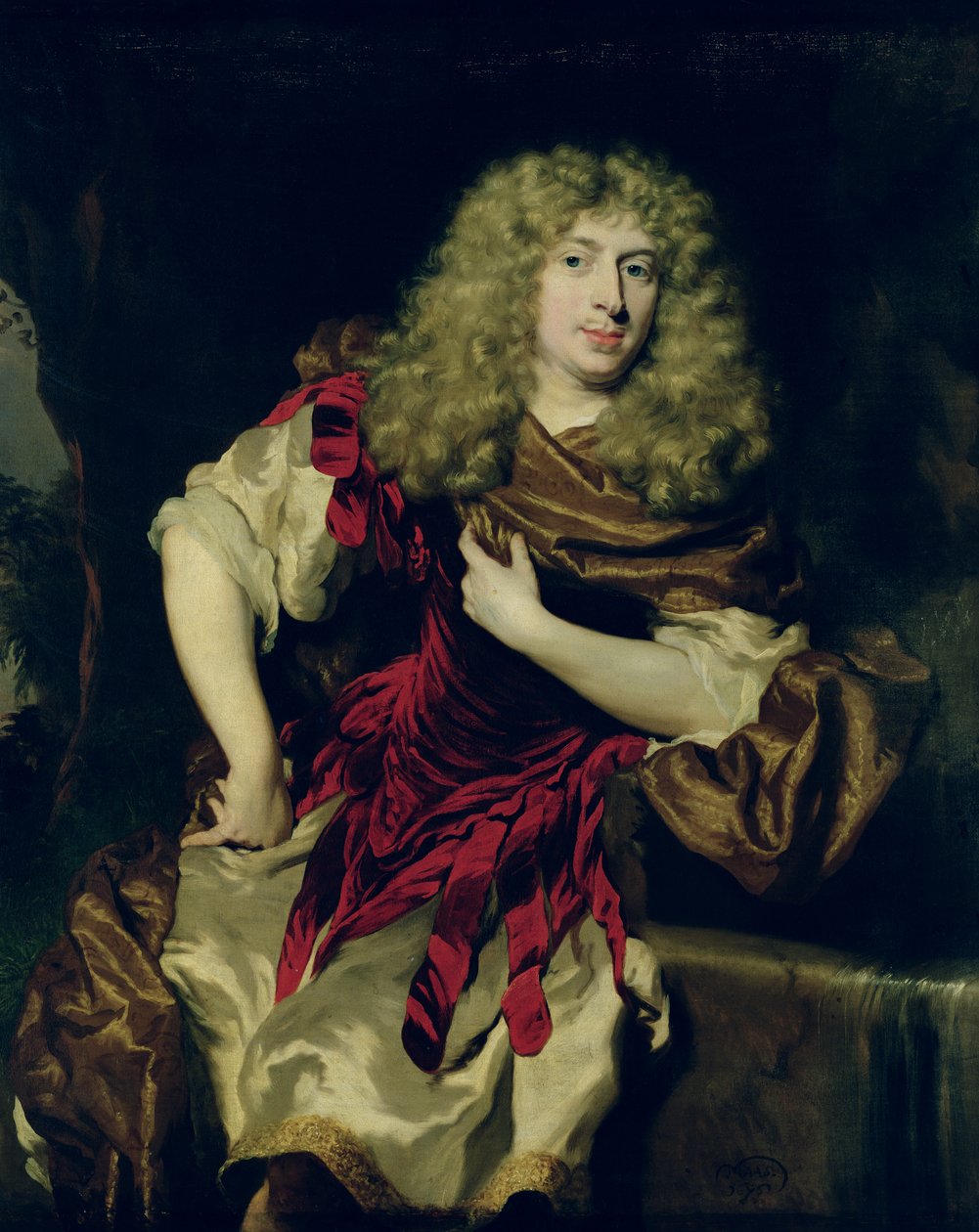 Portret młodego mężczyzny, 1676 autorstwa Nicolaes Maes
