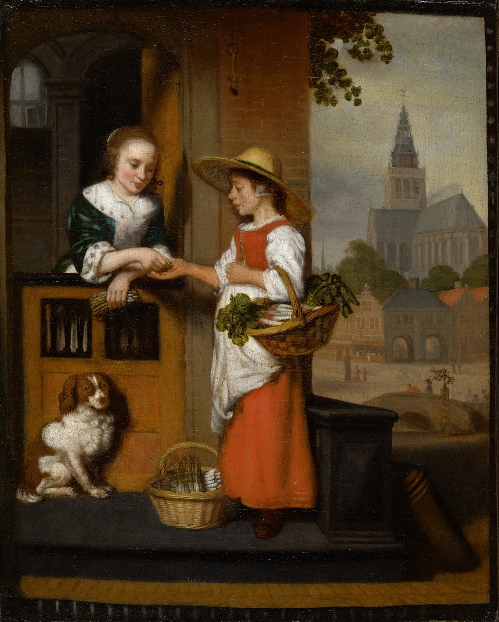 Sprzedawca warzyw, ok.1650 autorstwa Nicolaes Maes