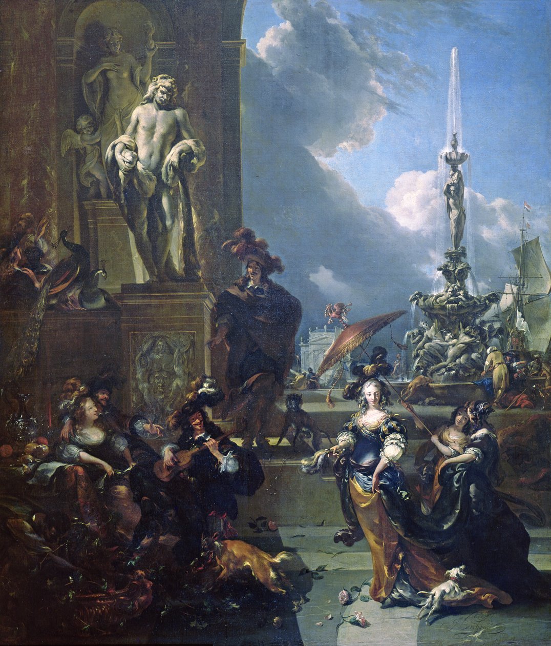 Koncert na placu publicznym autorstwa Nicolaes Pietersz. Berchem
