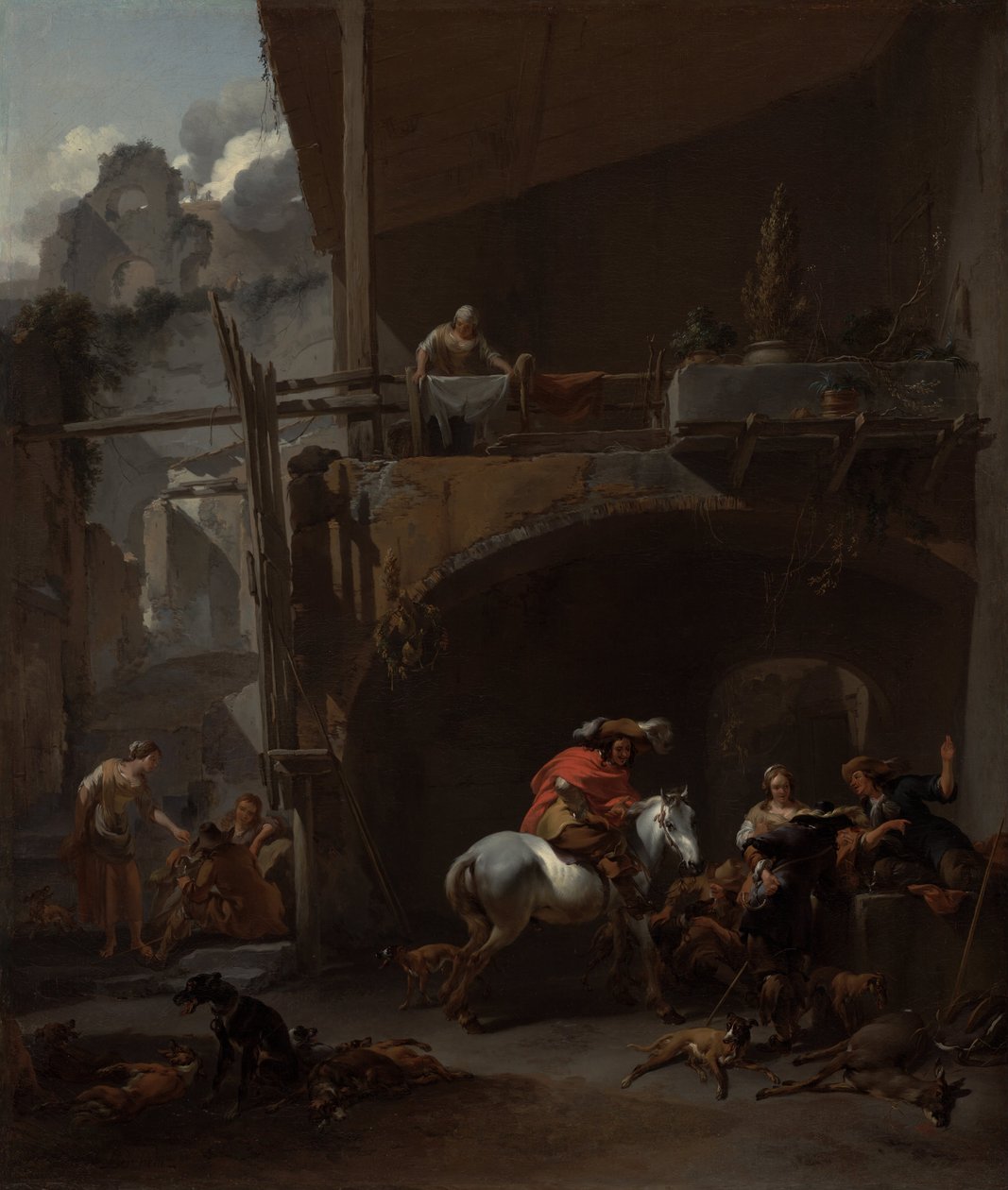Powrót z polowania autorstwa Nicolaes Pietersz. Berchem