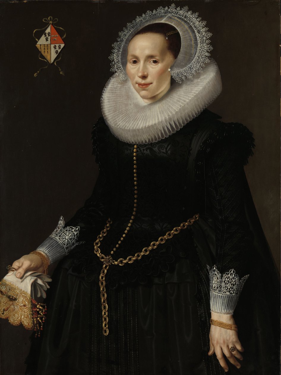 Portret Johanny Le Maire, żony Pietera van Son, ok. 1622-29 (olej na desce) autorstwa Nicolaes  Eliasz
