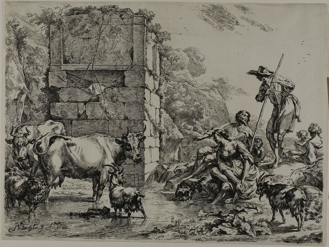 Krowa pijąca autorstwa Nicolaes Berchem