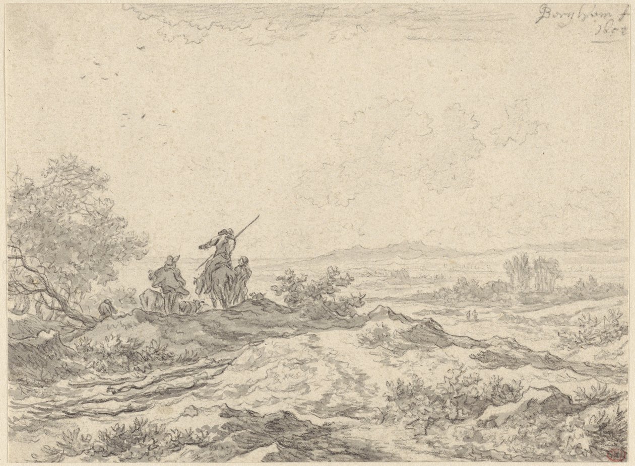 Krajobraz wydmowy z pasterzami autorstwa Nicolaes Berchem