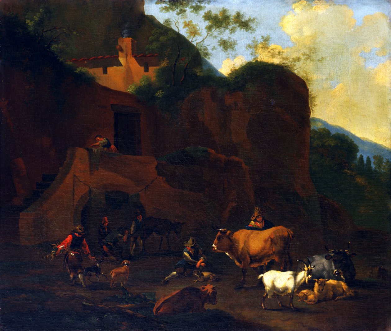Chłopi i Bydło, XVII wiek autorstwa Nicolaes Berchem