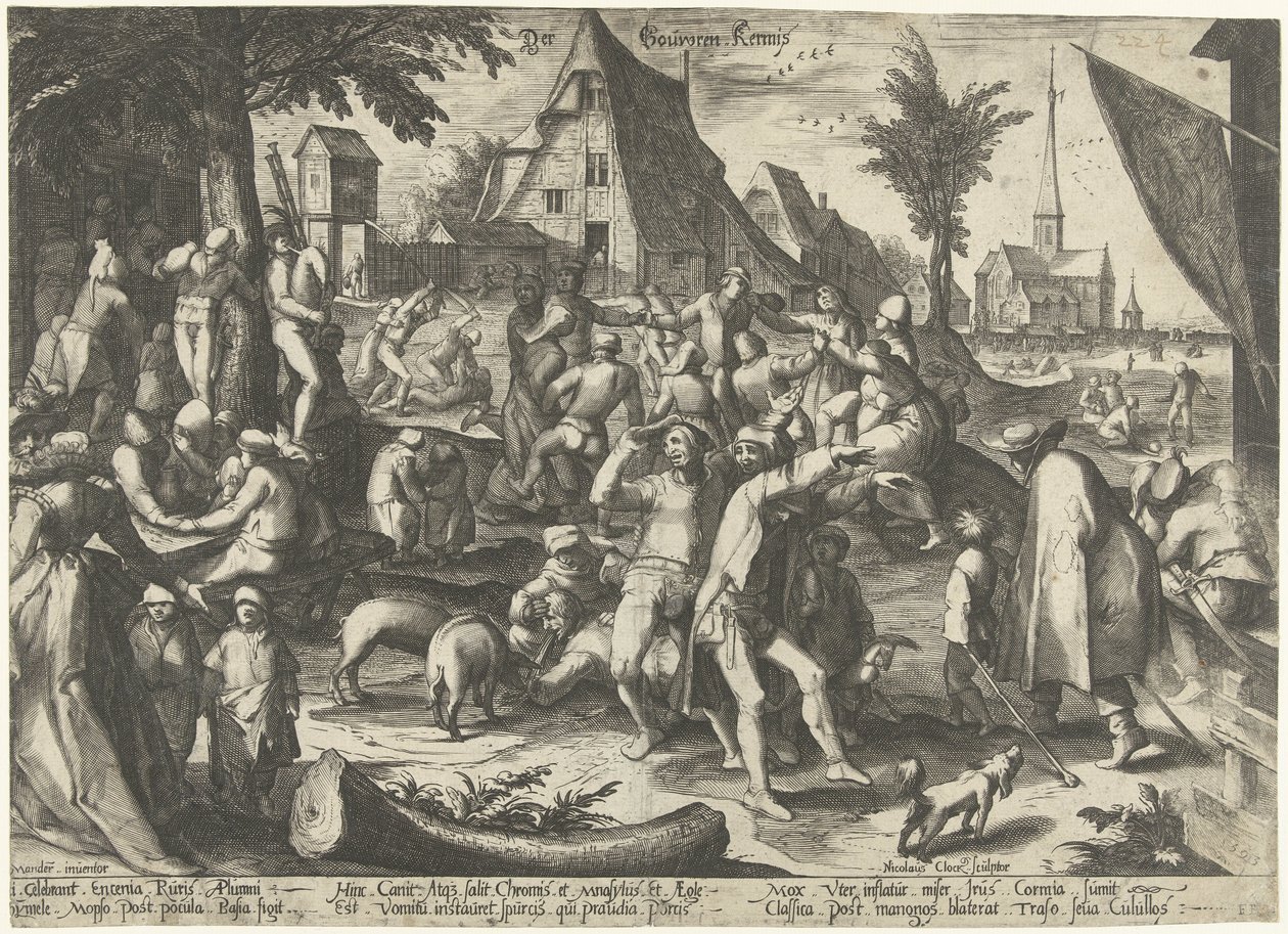 Jarmark Rolniczy Der Bouwren Fair (tytuł na obiekcie) autorstwa Nicolaes Jansz. Clock