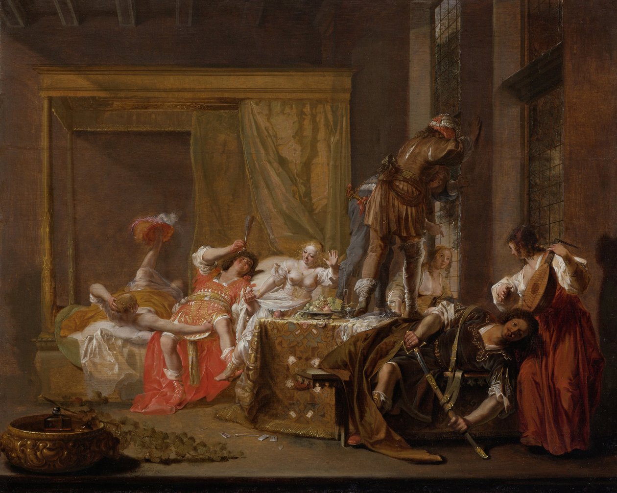 Firma w burdelu Messalina und Gaius Silius, 1655 autorstwa Nicolaes Knüpfer