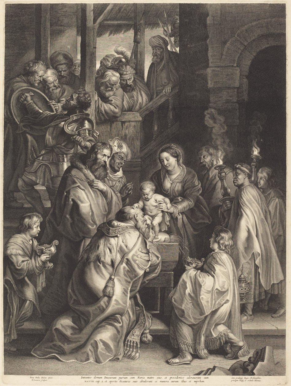 Pokłon Trzech Króli z pochodniami autorstwa Nicolaes Lauwers, after Sir Peter Paul Rubens