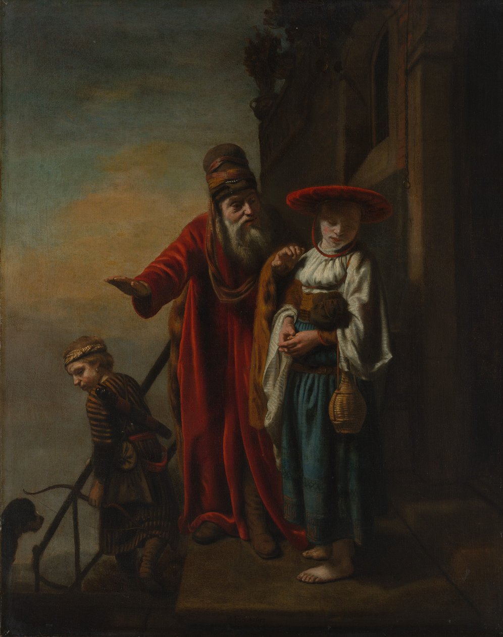 Abraham odprawa Hagar i Ismaela, 1653. autorstwa Nicolaes Maes