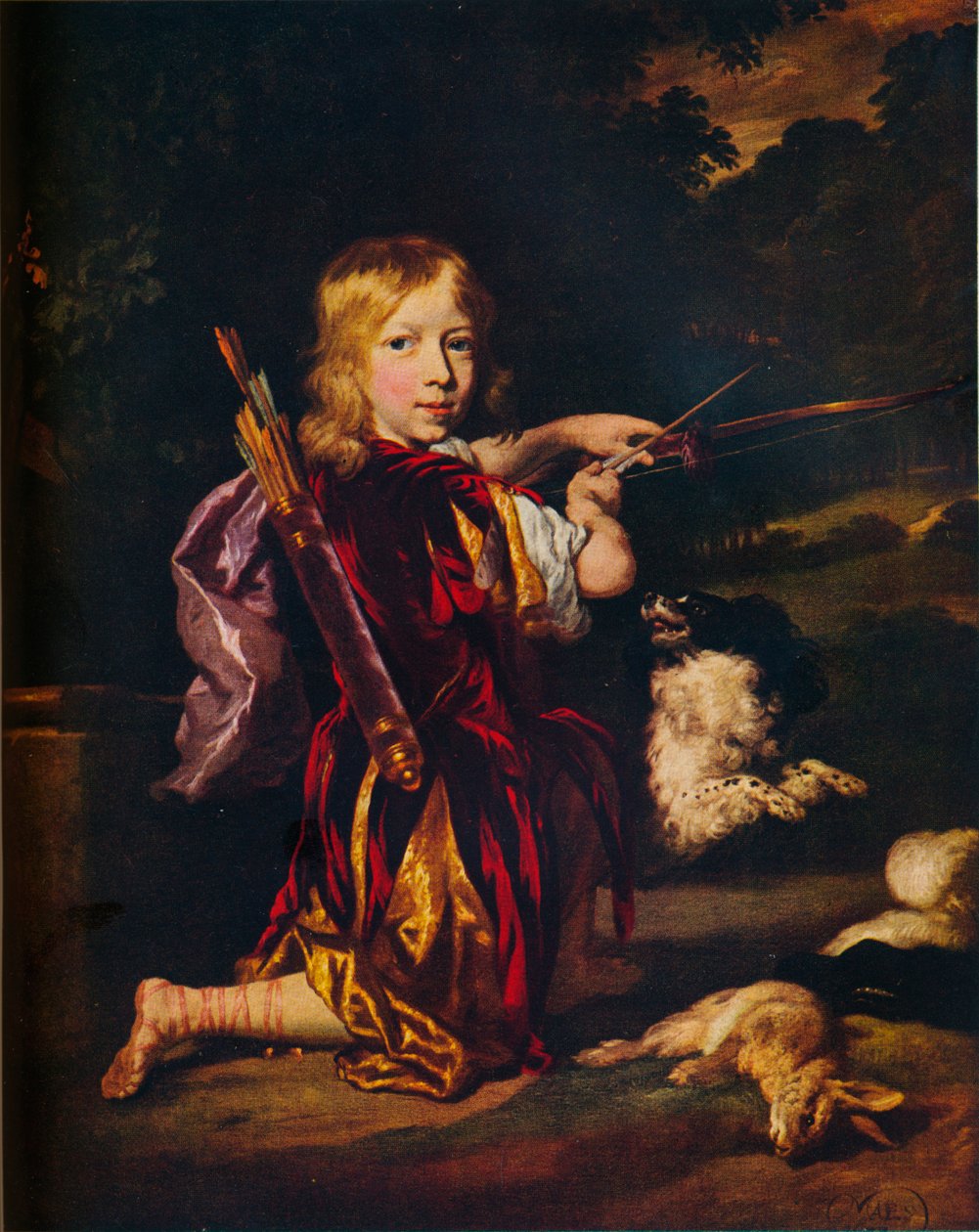 Chłopiec z łukami i strzałami, c1670 autorstwa Nicolaes Maes
