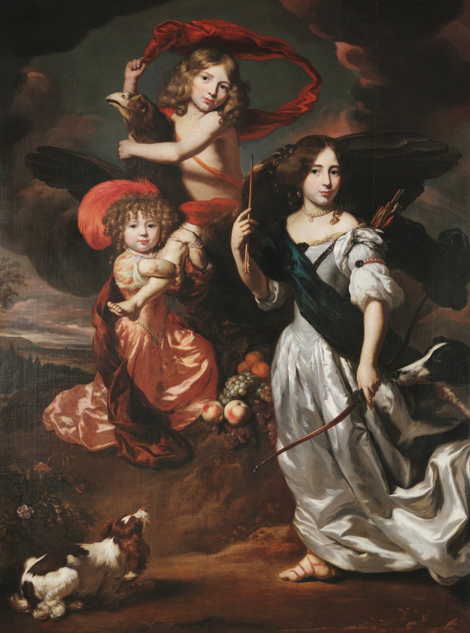 Portret trójki dzieci jako Ceres, Ganimedesa i Diany autorstwa Nicolaes Maes