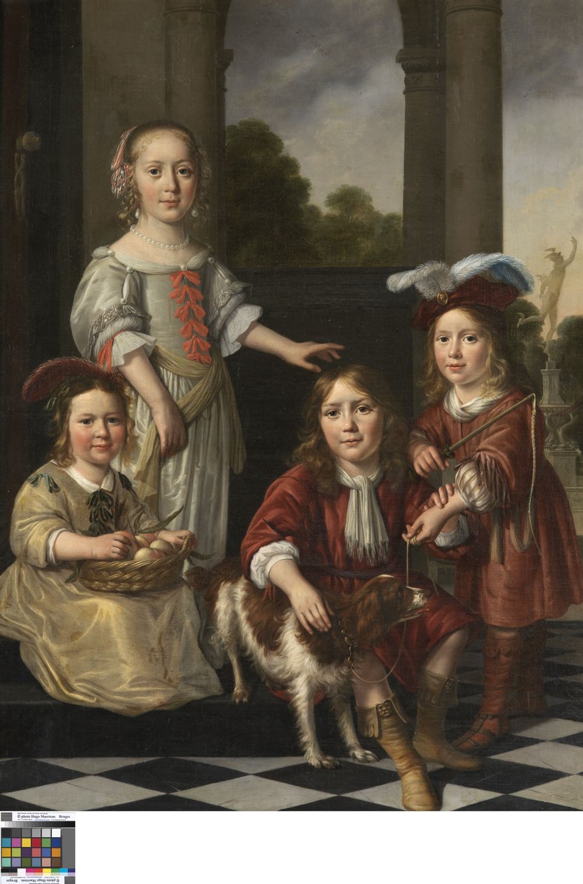 Portret czworga dzieci autorstwa Nicolaes Maes