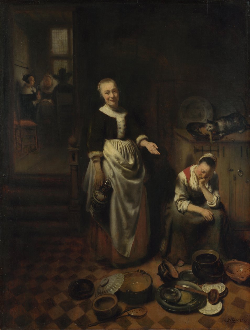 Bezczynny sługa autorstwa Nicolaes Maes