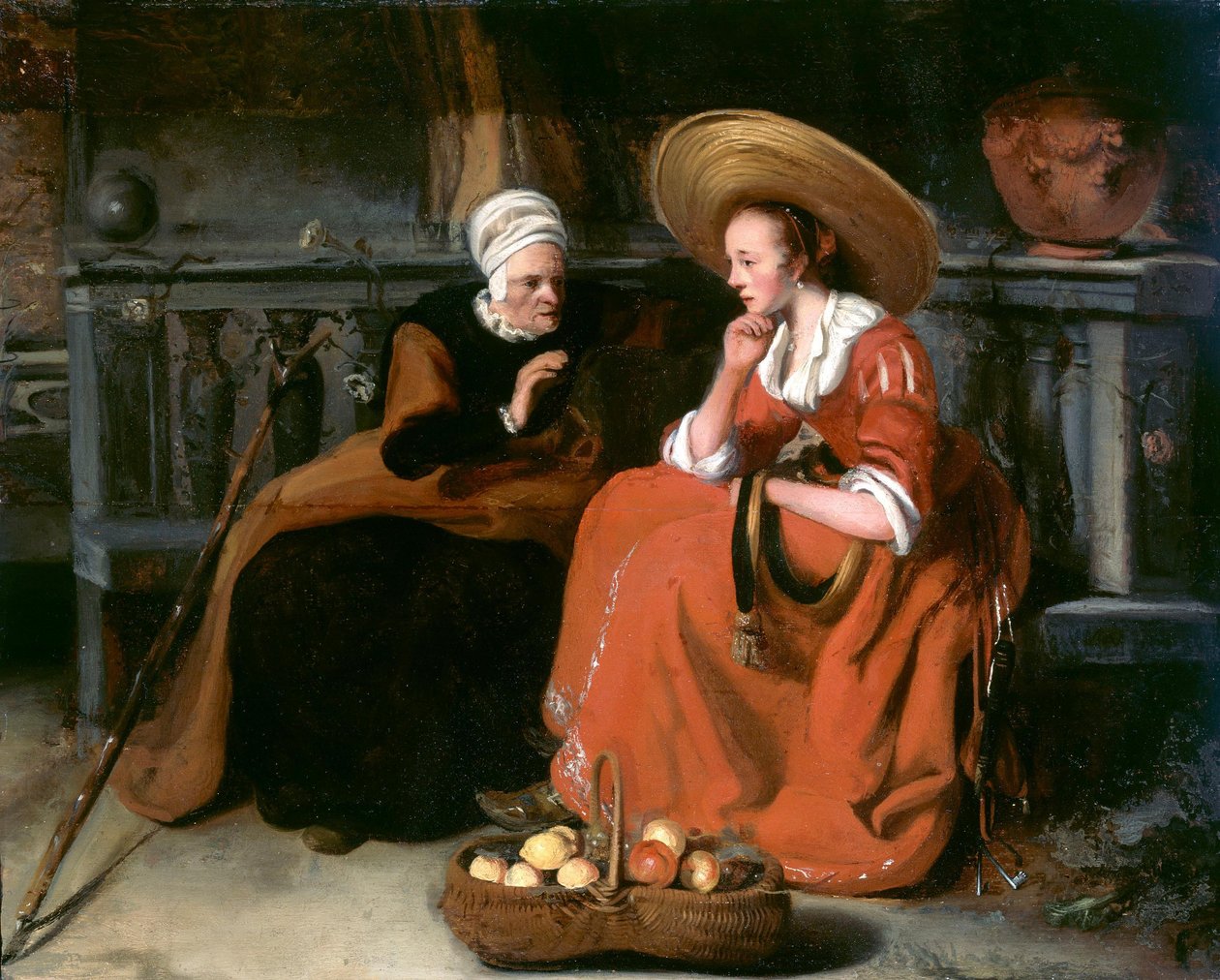 Wertumnus i Pomona autorstwa Nicolaes Maes