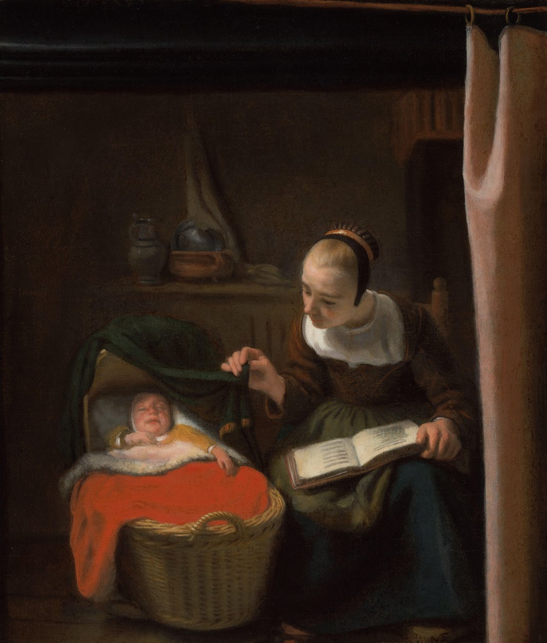 Młoda kobieta w kołysce autorstwa Nicolaes Maes