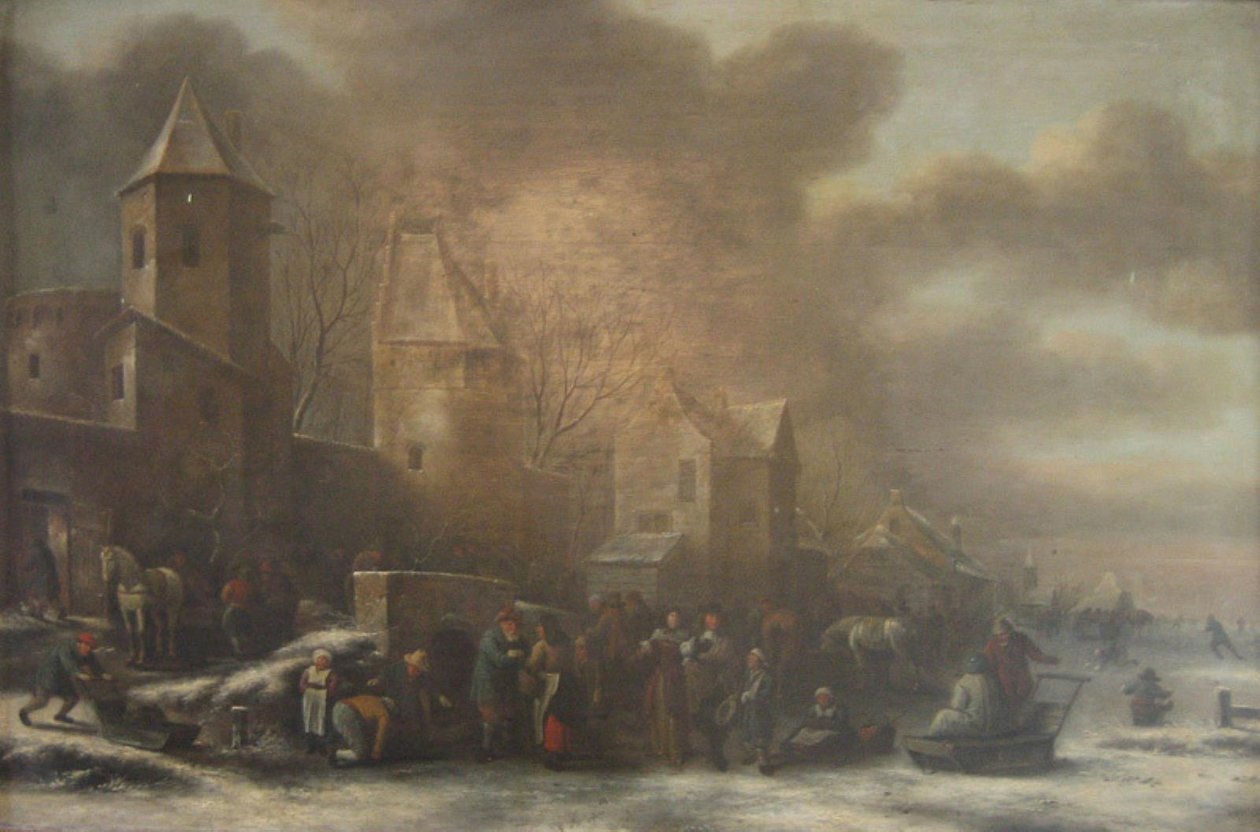 Holenderska sceneria zimowa autorstwa Nicolaes Molenaer