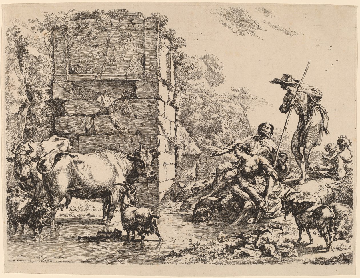 Krowa pijąca autorstwa Nicolaes Pietersz Berchem