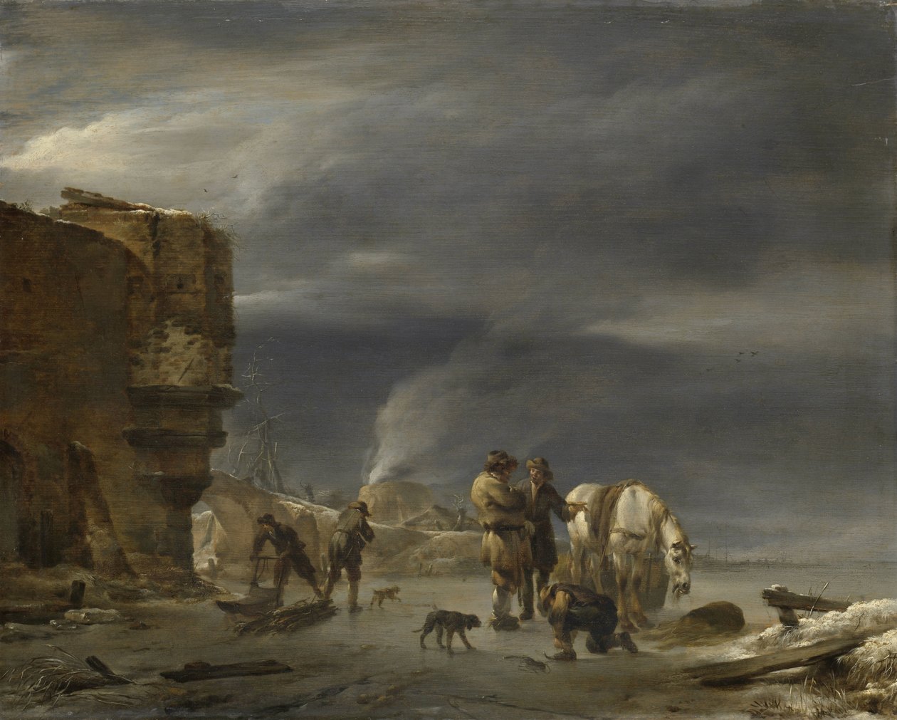 Na lodzie w pobliżu miasta autorstwa Nicolaes Pietersz Berchem
