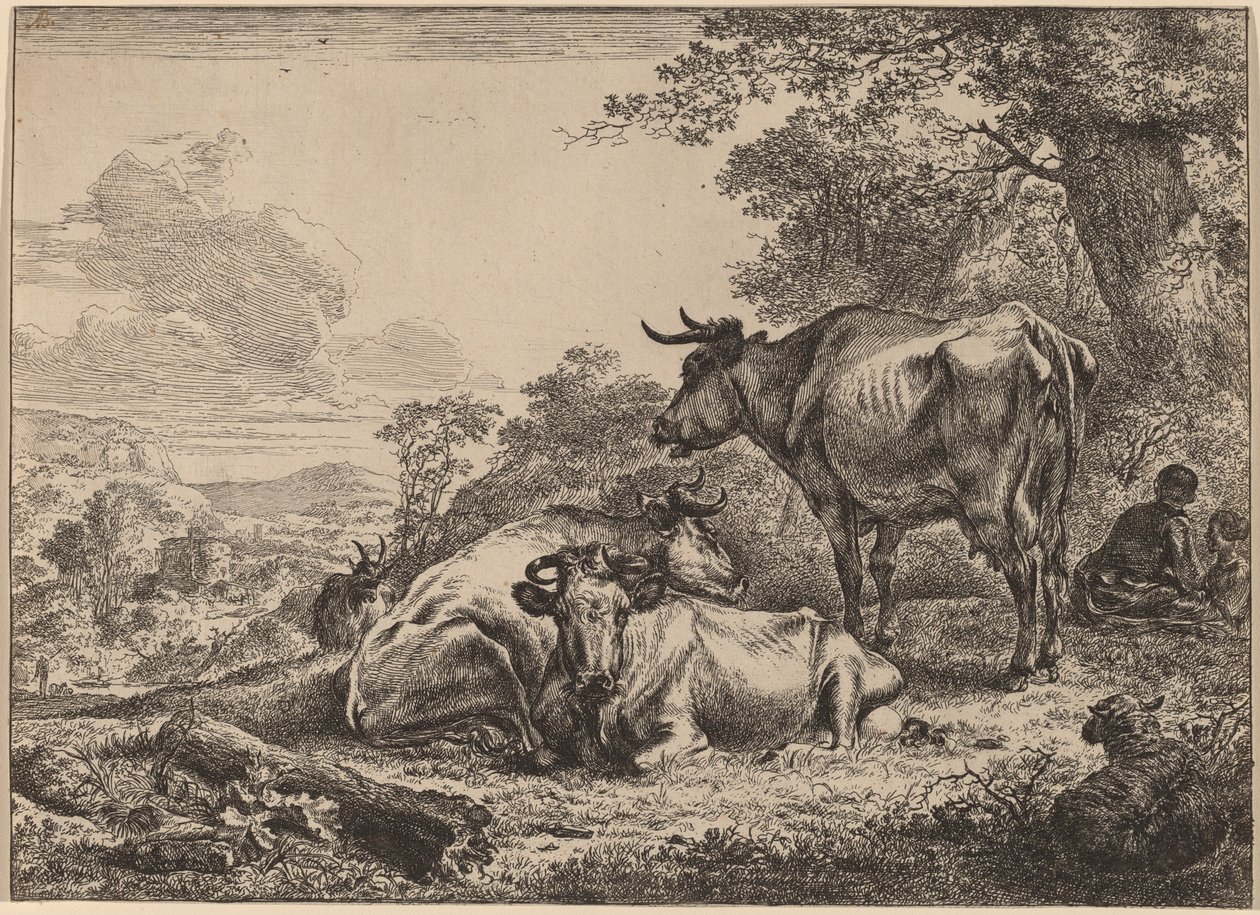 Odpoczywające krowy autorstwa Nicolaes Pietersz Berchem