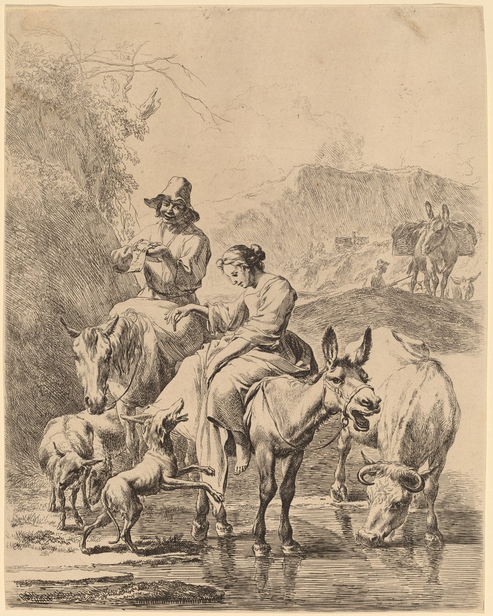 Pasterka na osiołku autorstwa Nicolaes Pietersz Berchem
