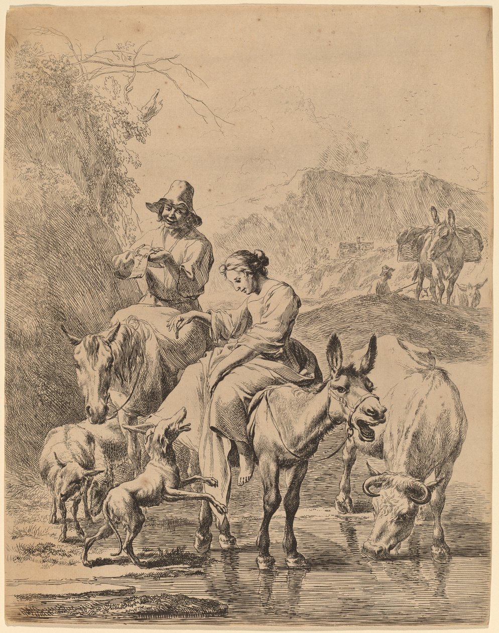 Pasterka na osiołku autorstwa Nicolaes Pietersz Berchem
