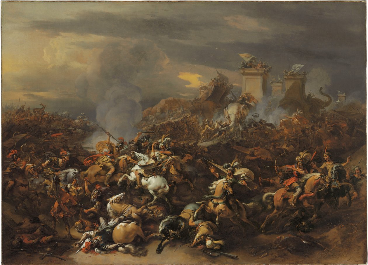 Bitwa Aleksandra i Porusa autorstwa Nicolaes Pietersz. Berchem