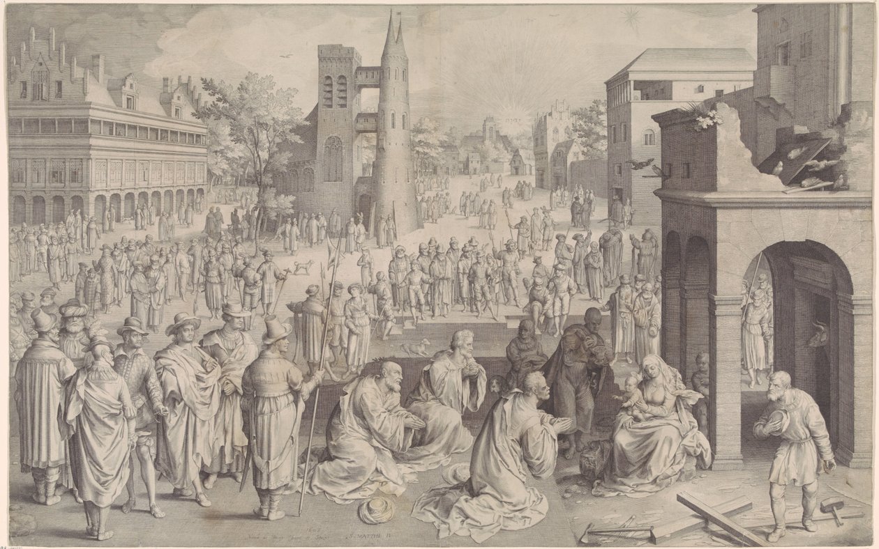 Adoracja Królów autorstwa Nicolaes de Bruyn
