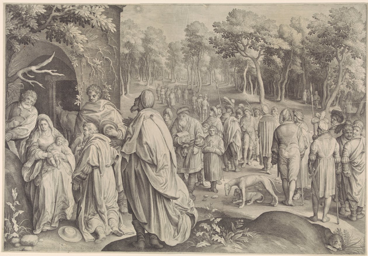 Adoracja Królów autorstwa Nicolaes de Bruyn