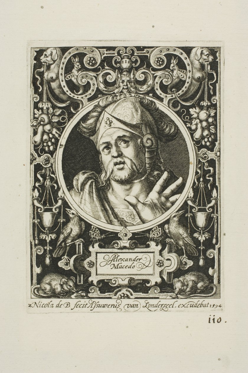 Aleksander Wielki, płyta druga z The Nine Worthies autorstwa Nicolaes de Bruyn