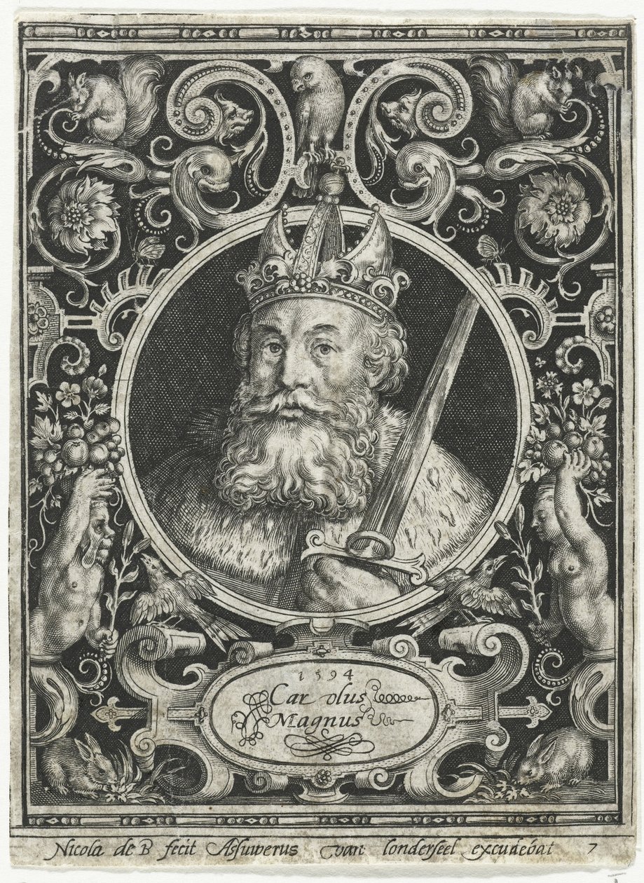 Karol Wielki, król Franków, 1594 autorstwa Nicolaes de Bruyn
