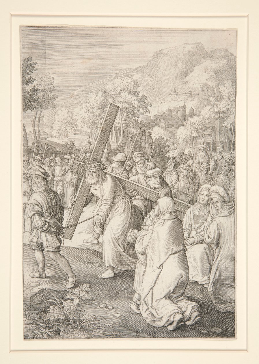 Chrystus niosący krzyż (seria pasyjna) autorstwa Nicolaes de Bruyn