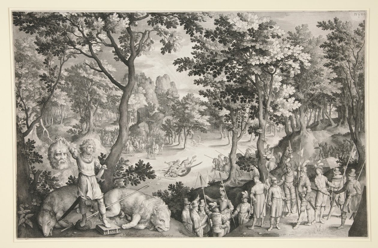 Dawid i Goliat autorstwa Nicolaes de Bruyn