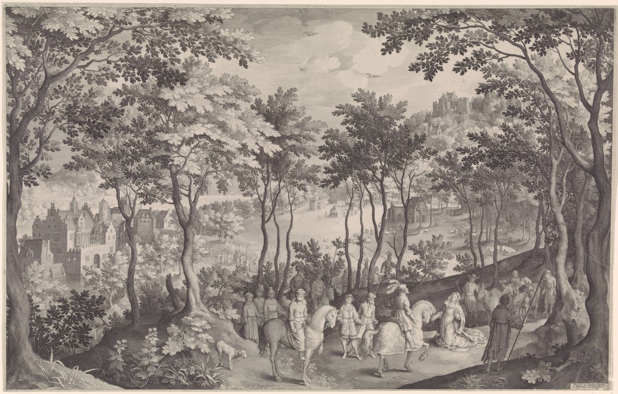 Dawid w Abigail autorstwa Nicolaes de Bruyn