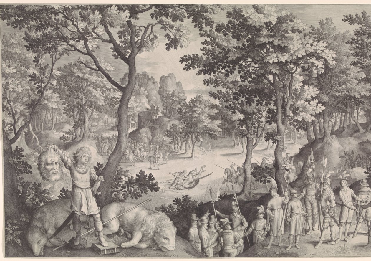 Dawid w Goliacie autorstwa Nicolaes de Bruyn