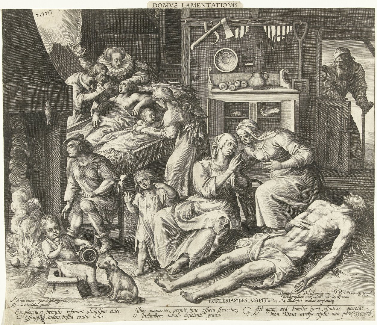 Dom pełen żałoby Domus Lamentationis (tytuł na obiekcie) autorstwa Nicolaes de Bruyn