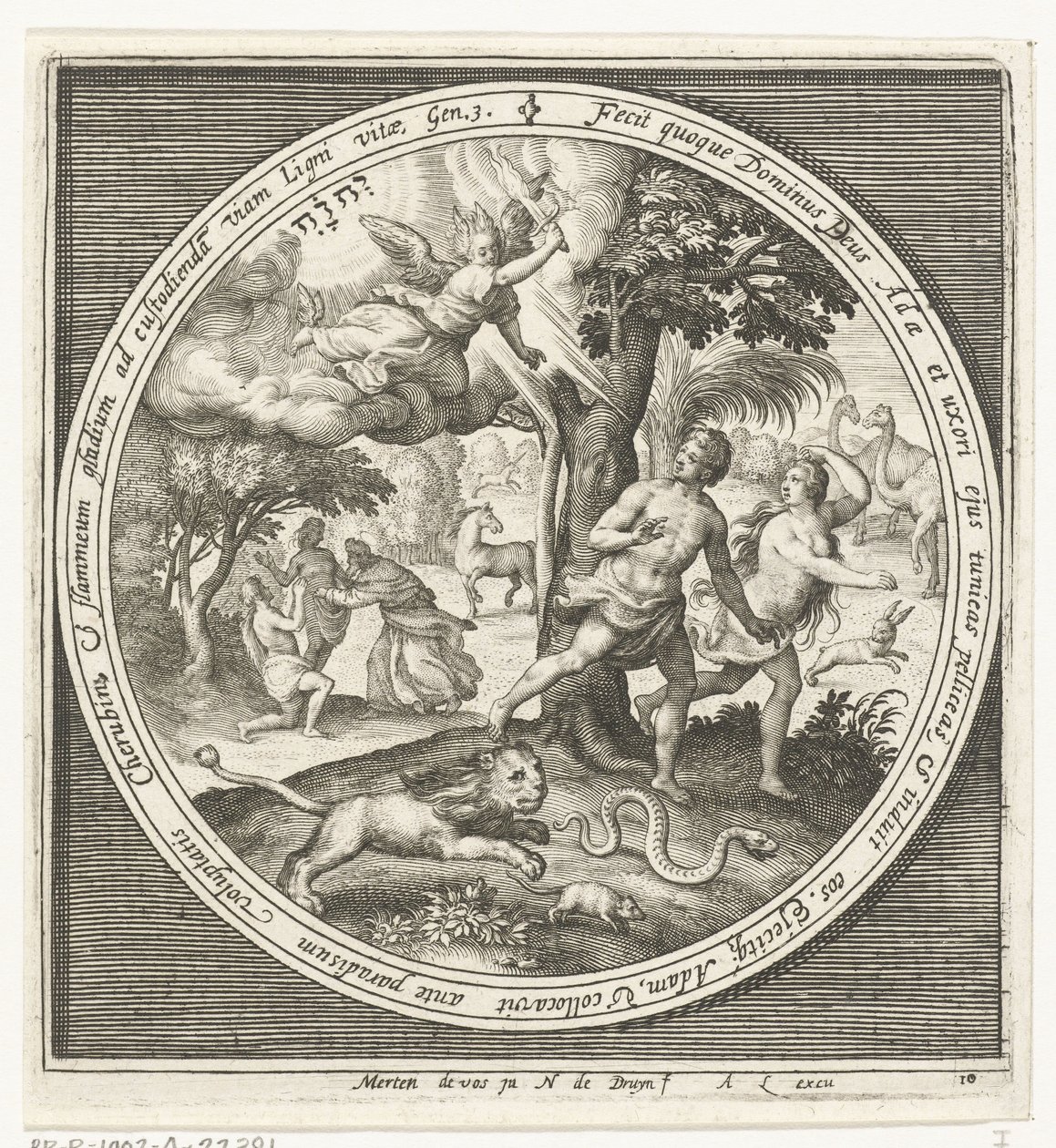 Wypędzenie z raju autorstwa Nicolaes de Bruyn