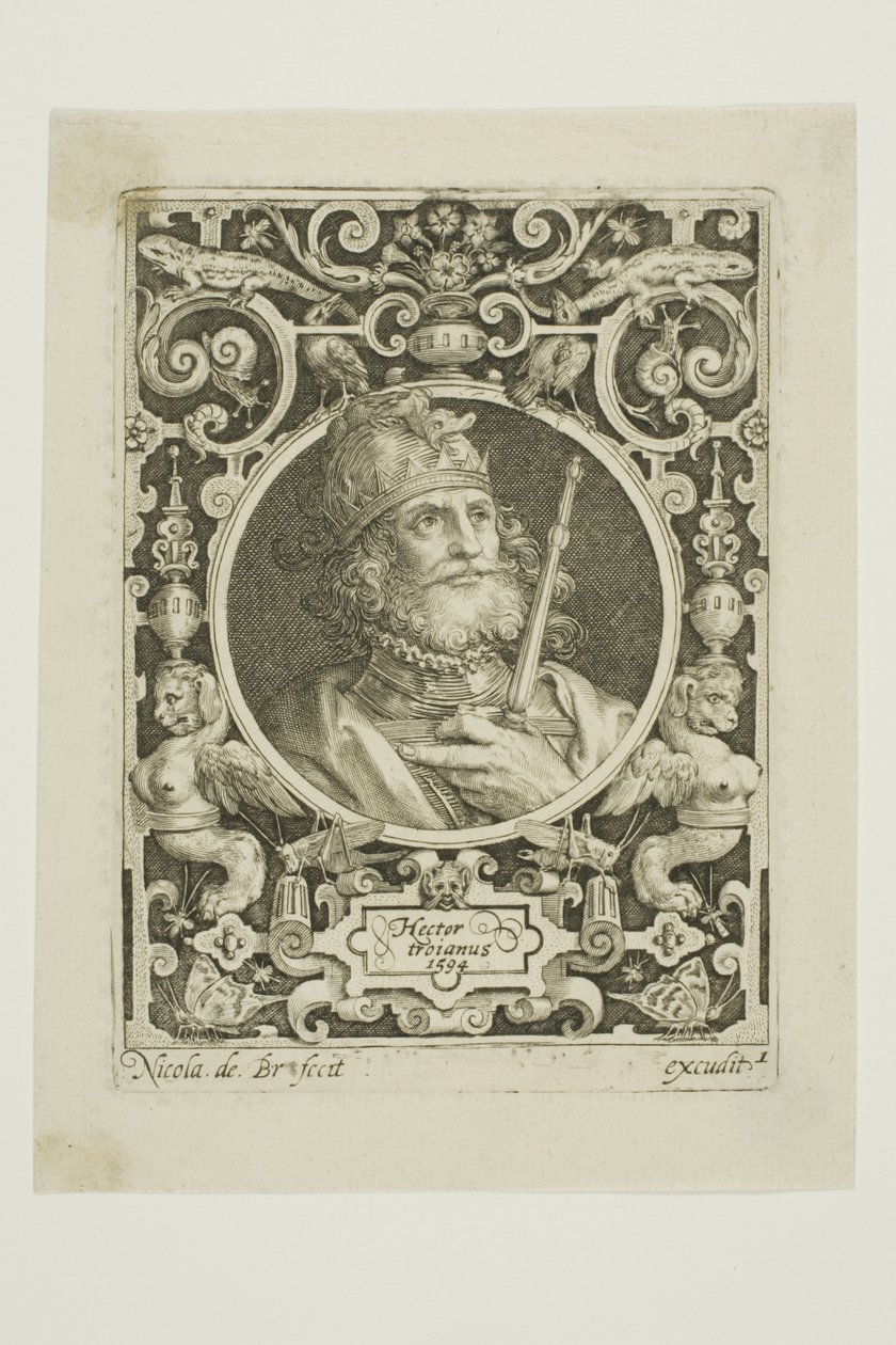 Hektor z Troi, płyta pierwsza z The Nine Worthies autorstwa Nicolaes de Bruyn